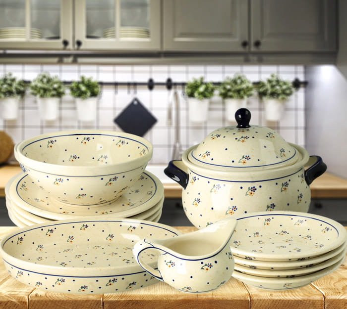 Zestaw obiadowy CERAMIKA BOLESŁAWIEC dla 4 osób DEK111