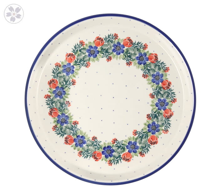 Taca Ceramika Artystyczna Bolesławiec na ciasto 24,5 cm T400 dek1535X