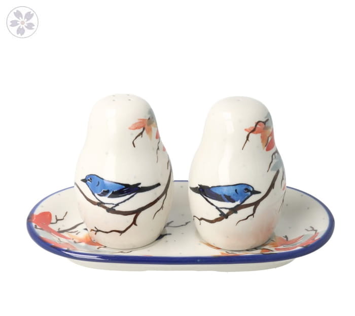 Solniczka i pieprzniczka Ceramika Artystyczna Bolesławiec komplet S131 dekU5074