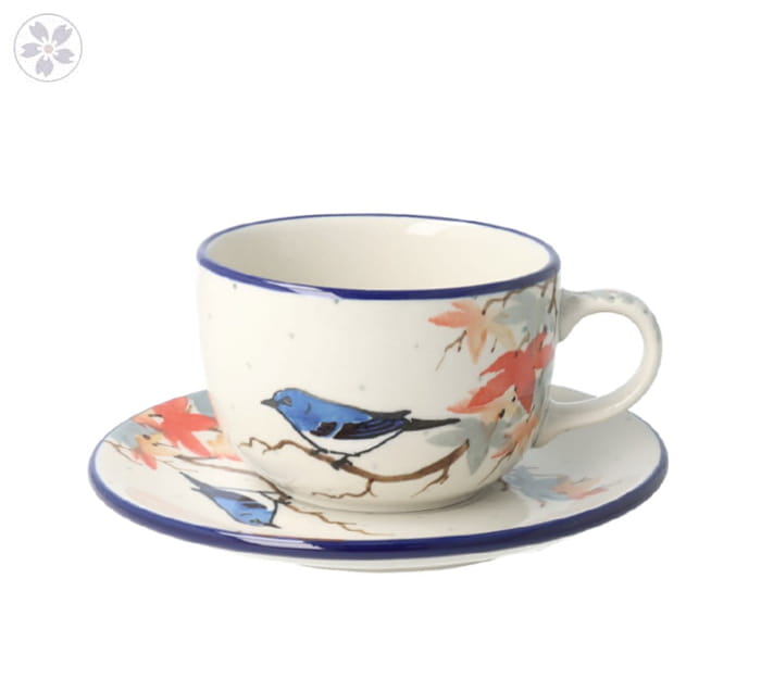 Filiżanka i spodek Ceramika Artystyczna Bolesławiec do kawy V 0,2 L F768K dekU5074