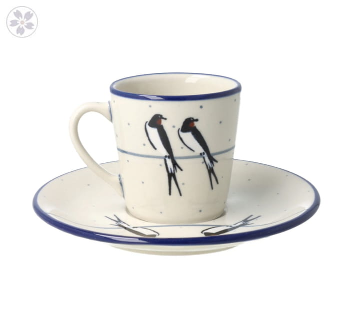 Filiżanka i spodek Ceramika Artystyczna Bolesławiec espresso V 0,09 L F66 dekU4831