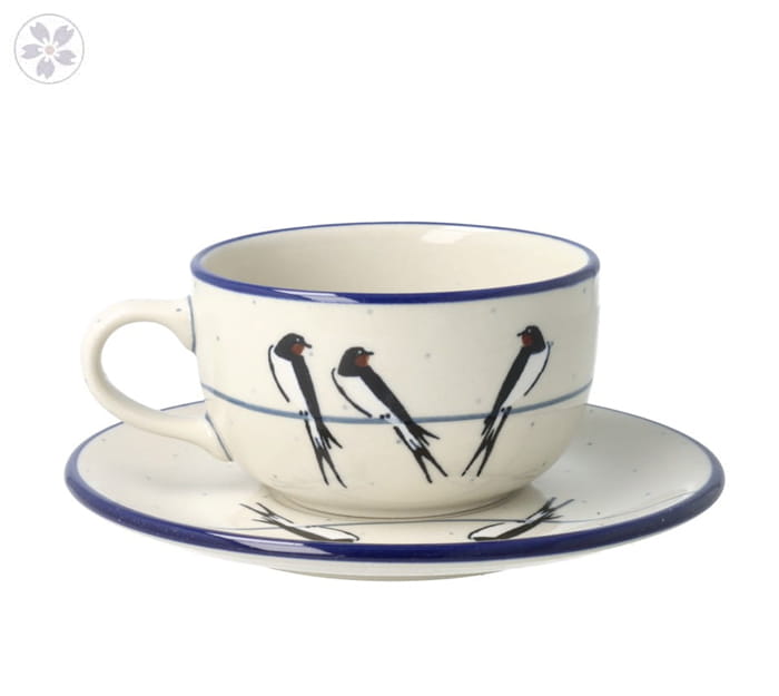 Filiżanka i spodek Ceramika Artystyczna Bolesławiec do kawy V 0,2 L F768K dekU4831