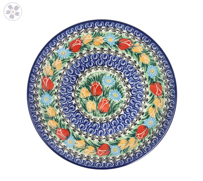 Talerz Ceramika Artystyczna Bolesławiec płaski obiadowy Ø 24 cm T266 dekU4475