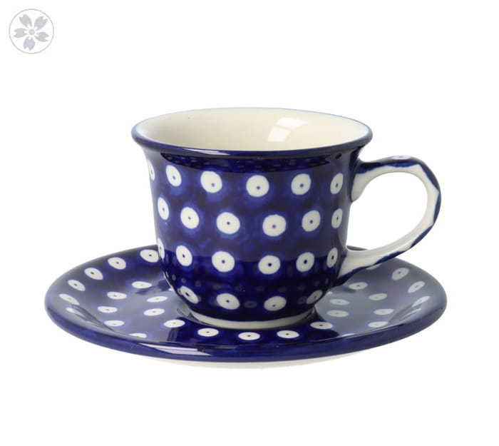 Filiżanka i spodek Ceramika Artystyczna Bolesławiec do herbaty V 0,18 L F770K dek70AX