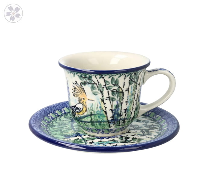 Filiżanka i spodek Ceramika Artystyczna Bolesławiec do herbaty V 0,18 L F770K dekU5076