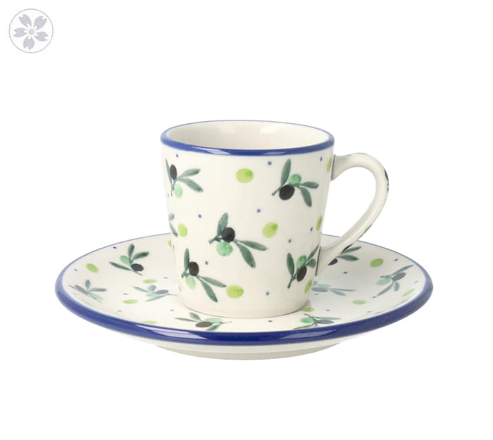 Filiżanka i spodek Ceramika Artystyczna Bolesławiec espresso V 0,09 L F66dek 2414X