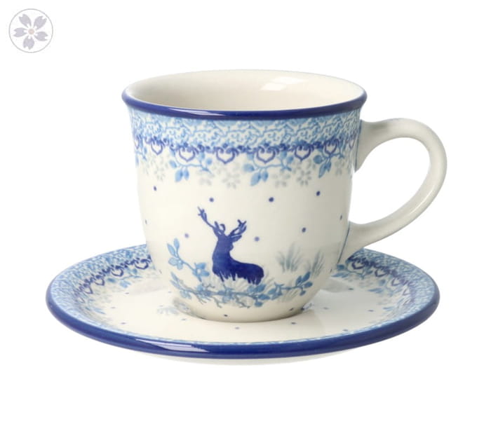 Filiżanka i spodek Ceramika Artystyczna Bolesławiec V 0,2 L B66 dek2858X