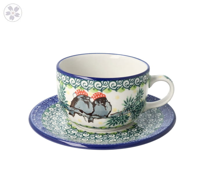 Filiżanka i spodek Ceramika Artystyczna Bolesławiec do kawy V 0,2 L F768K dekU4998