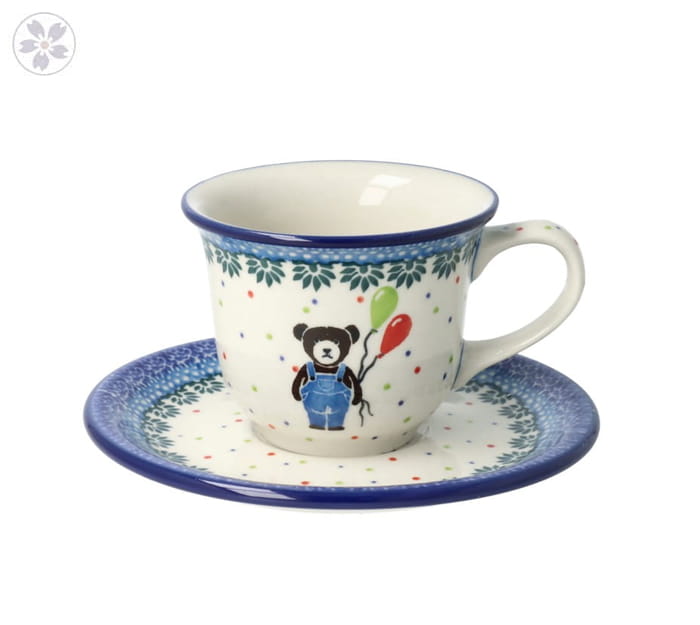 Filiżanka i spodek Ceramika Artystyczna Bolesławiec do herbaty V 0,18 L F770K dek3328X