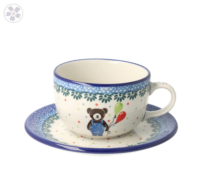 Filiżanka i spodek Ceramika Artystyczna Bolesławiec do kawy V 0,2 L F768K dek3328X