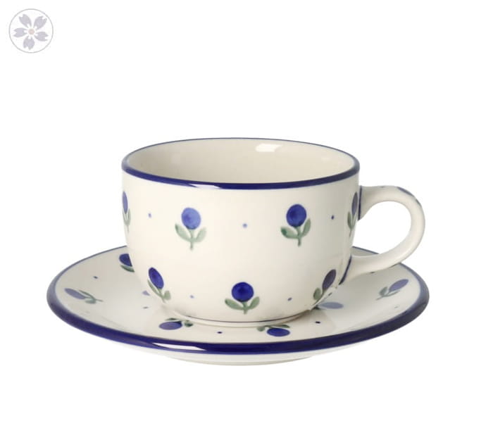 Filiżanka i spodek Ceramika Artystyczna Bolesławiec do kawy V 0,2 L F768K dek135X