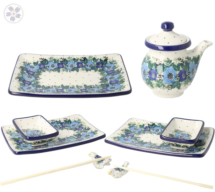 Zestaw sushi Ceramika Artystyczna Bolesławiec sushi dek2839X (bez pałeczek)