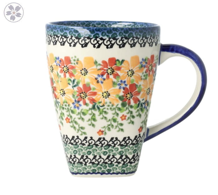 Kubek duży Mars V 0,6 L Pomarańczowe Kwiaty Galia