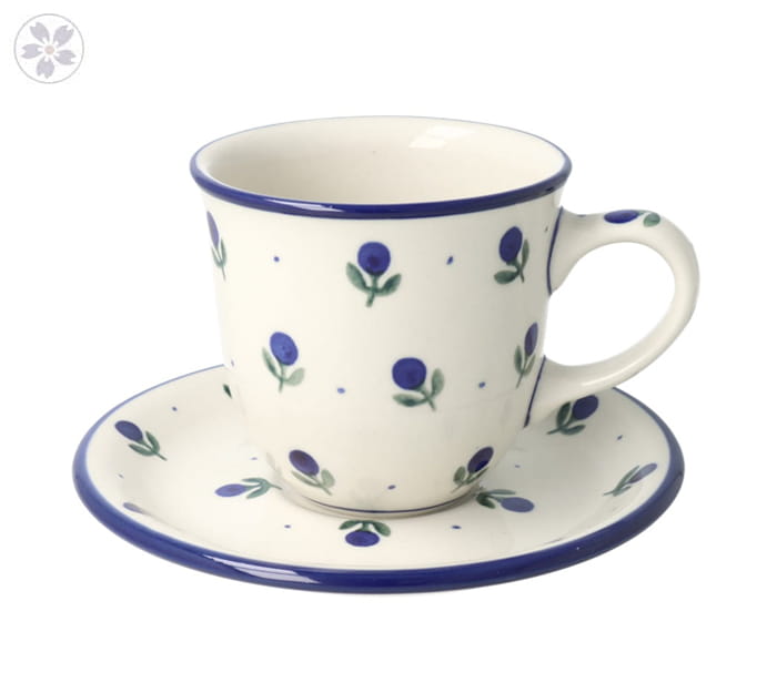 Filiżanka i spodek V 0,2 L Ceramika Artystyczna Bolesławiec B66 dek135X