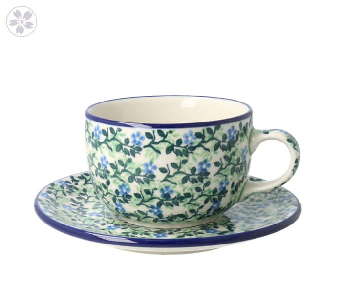 Filiżanka i spodek do kawy V 0,2 L Ceramika Artystyczna Bolesławiec F768K dek2349X