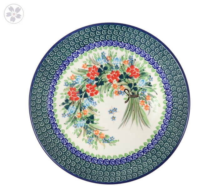 Talerz Ceramika Artystyczna Bolesławiec płaski obiadowy Ø 24 cm T266 dekU3195