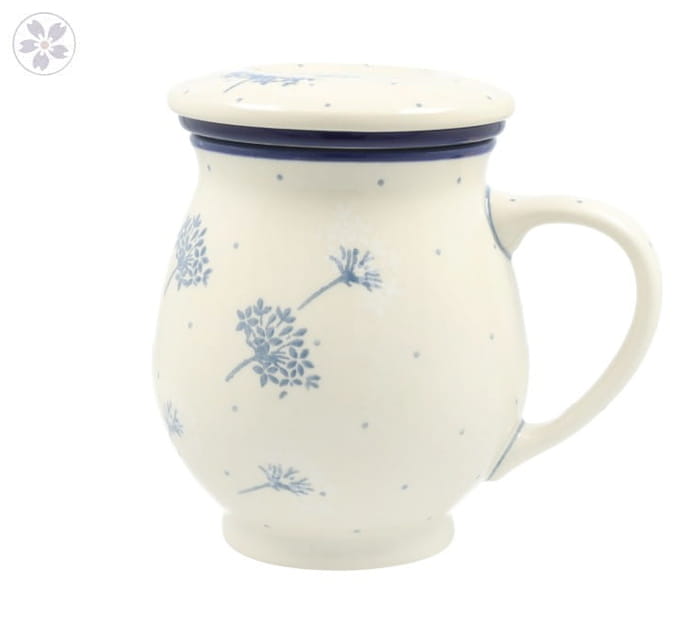 Kubek do ziół z sitkiem V 0,4 L Ceramika Artystyczna Bolesławiec C47 dek2812X