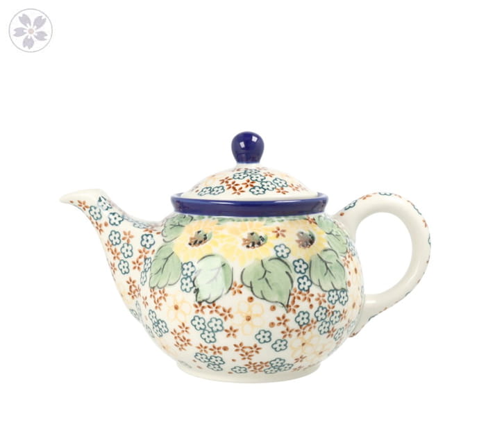 Czajnik Ceramika Artystyczna Bolesławiec do herbaty Sitko V 0,9 L E22 dekU4742