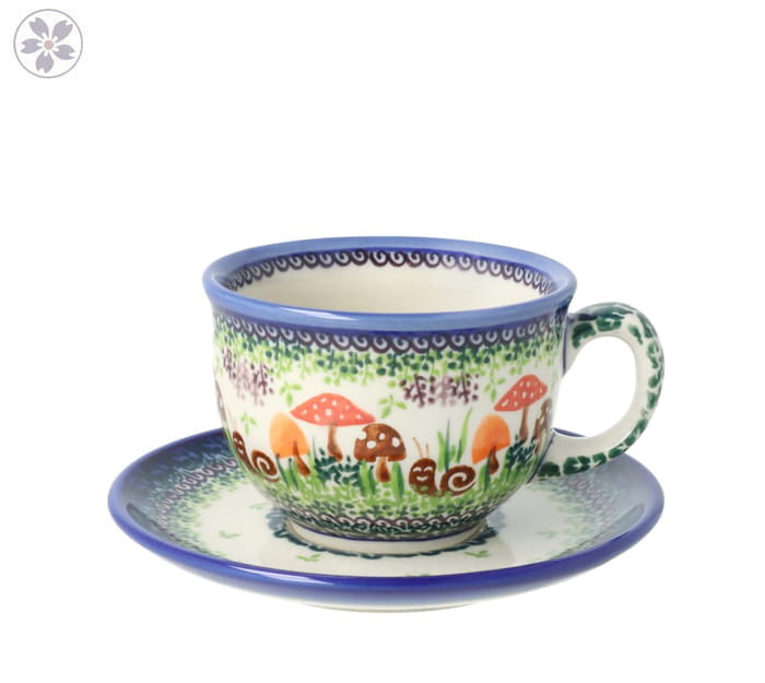 Filiżanka i spodek V 0,2 L Grzybki Galia Bolesławiec