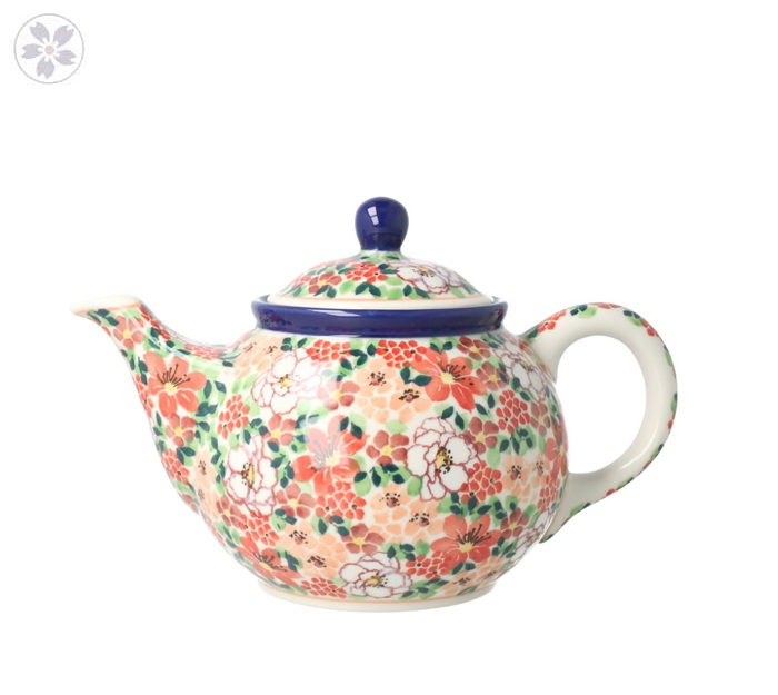 Czajnik Ceramika Artystyczna Bolesławiec do herbaty Sitko V 0,9 L E22 dekU5004