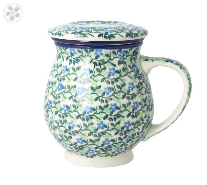 Kubek do ziół z sitkiem V 0,4 L Ceramika Artystyczna Bolesławiec C47 dek2349X