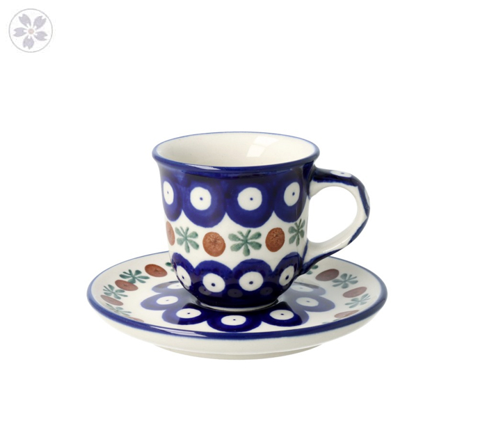 Filiżanka i spodek espresso V 0,06 L Ceramika Artystyczna Bolesławiec B10 dek70X