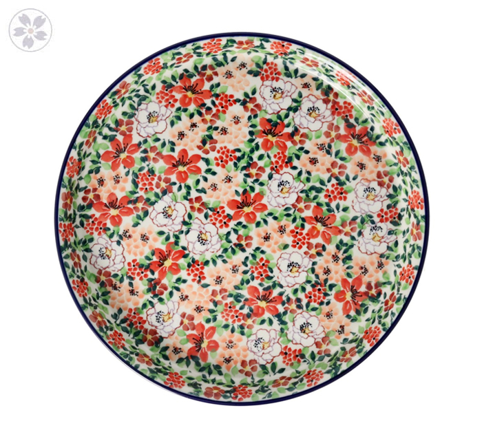 Taca Ceramika Artystyczna Bolesławiec na ciasto 24,5 cm T400 dekU5004