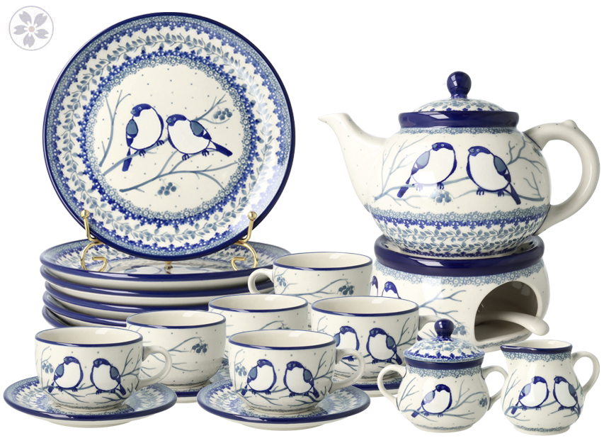 Serwis kawowo herbaciany dla 6 osób Ceramika Artystyczna Bolesławiec 331dekU4830