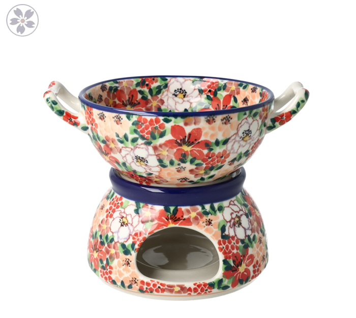 Komplet do fondue C62 Ceramika Artystyczna Bolesławiec dekU5004