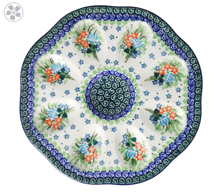 Talerz na jajka Ceramika Artystyczna Bolesławiec Ø 24 cm A24 dekU3195