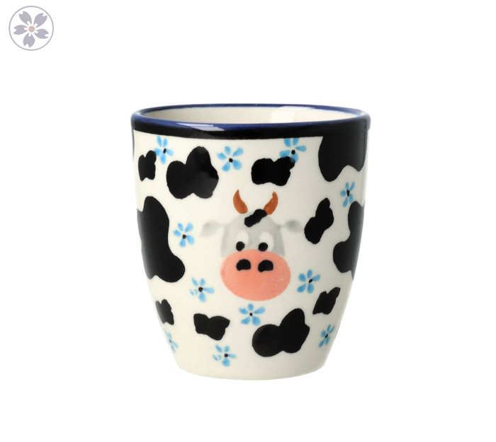 Kubek bez uszka Ceramika Bolesławiec V 0,18 L GU936 DEK1399A Krówka