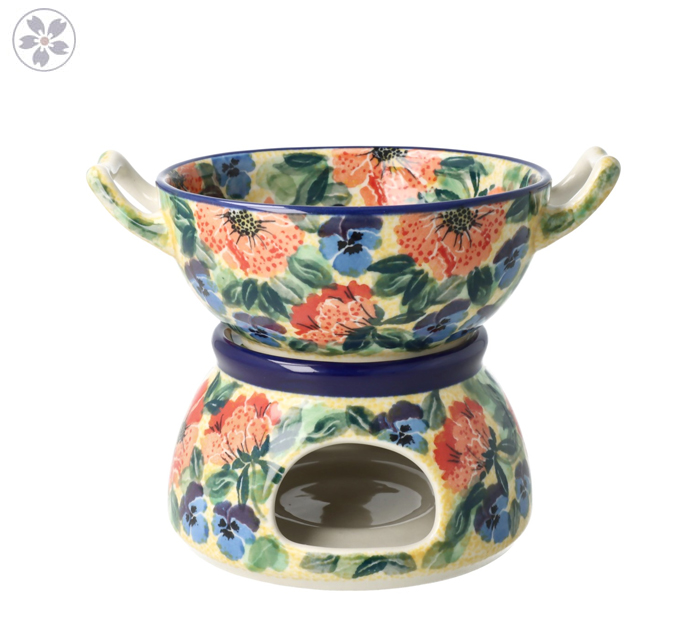 Komplet do fondue C62 Ceramika Artystyczna Bolesławiec dekU4704