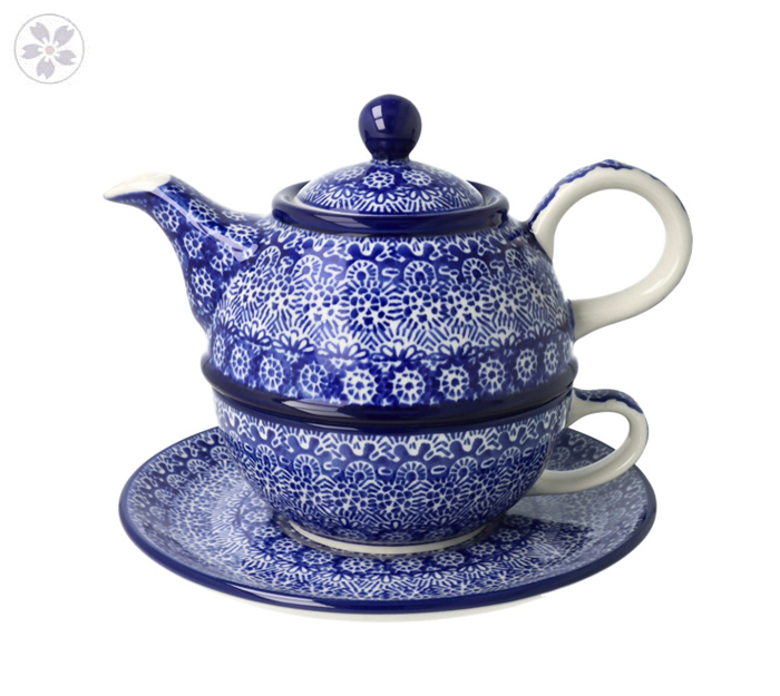 Czajnik z filiżanką Ceramika Artystyczna Bolesławiec V 0,6 L C01 DEK884X