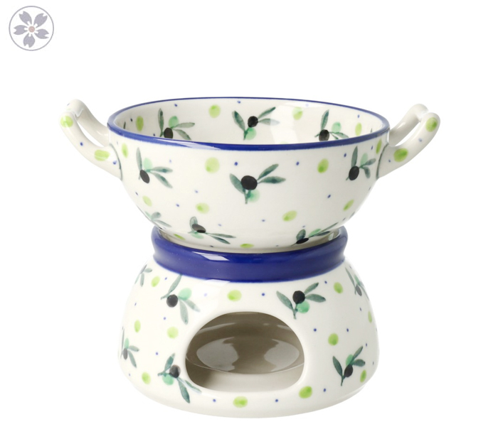 Komplet do fondue C62 Ceramika Artystyczna Bolesławiec dek2414X