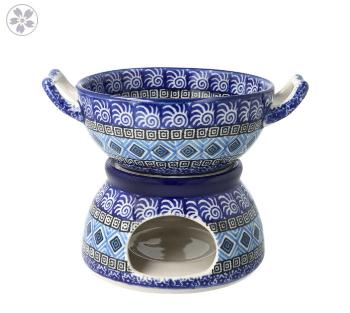 Komplet do fondue C62 Ceramika Artystyczna Bolesławiec dek1917X