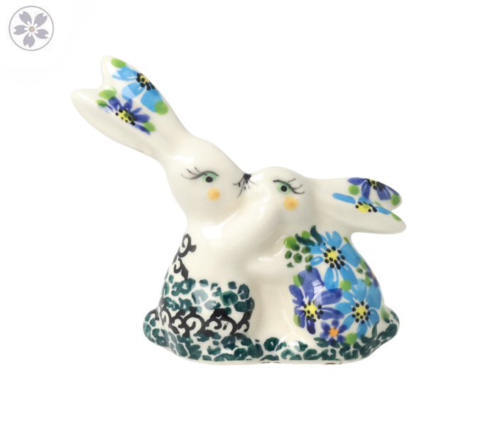 Figurka zając duet Niebieskie Kwiaty Galia