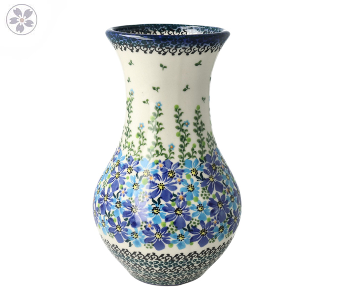 Wazon wys. 22 cm Niebieskie kwiaty Galia