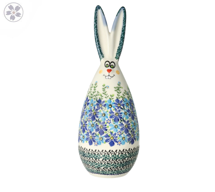 Zając duży wielkanocny 30 cm Niebieskie Kwiaty Galia