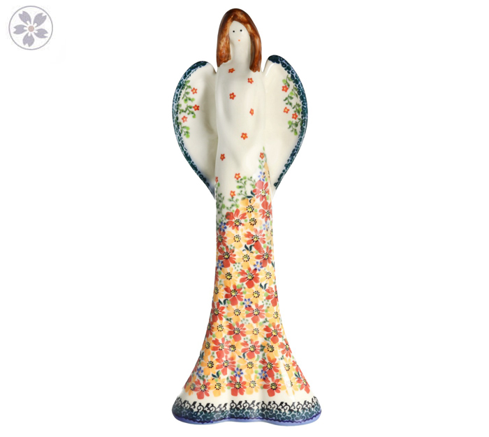 Figura anioł wys. 37 cm Pomarańczowe Kwiaty Galia