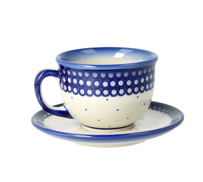 Filiżanka i spodek V 0,2 L Kropki Galia