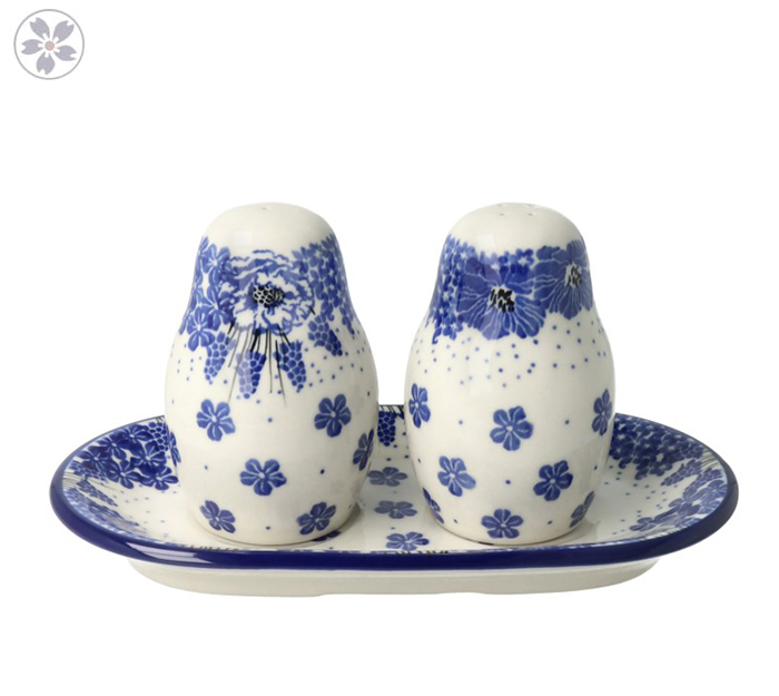 Solniczka i pieprzniczka Ceramika Artystyczna Bolesławiec komplet S131 dek1975X